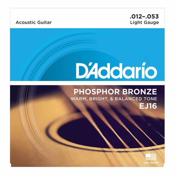 מיתרים לגיטרה אקוסטית Daddario Phospor Bronze ej16 מיתרים לגיטרה אקוסטית Daddario Phosphor Bronze 0.12