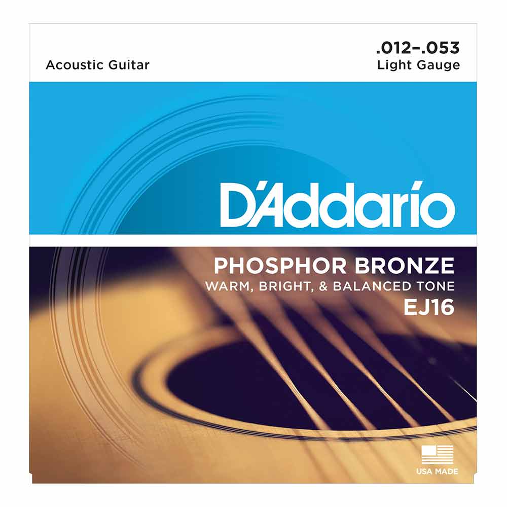 מיתרים לגיטרה אקוסטית Daddario Phospor Bronze ej16 מיתרים לגיטרה אקוסטית Daddario Phosphor Bronze 0.12