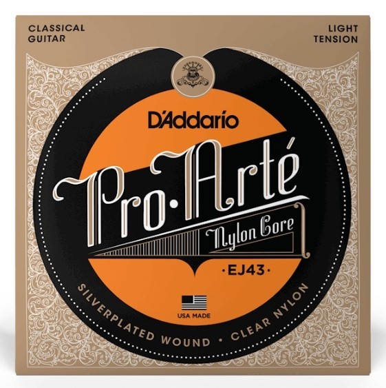 מיתרים לגיטרה קלאסית Daddario Pro-Arté Light Tension ej43 מיתרים לגיטרה קלאסית Daddario Pro-Arté Light